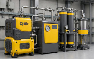 QiAir螺杆空压机与冷干机吸干机后处理设备在气站房运行