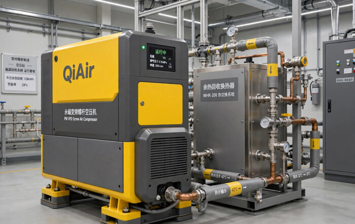 QiAir永磁变频空压机配余热回收设备在常州工厂气站房运行